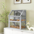 Load image into Gallery viewer, Wooden Hamster Cage, 3 Tier Gerbil Cage with Detachable 32cm Deep Bottom, Hut, Seesaw, Exercise Wheel, Ramps, Light Grey
