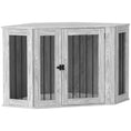 Load image into Gallery viewer, 2 in 1 Dog Crate Furniture, Side Table Dog Kennel with Cushion, Large Door, for Large Dogs - Grey
