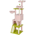 Load image into Gallery viewer, 62" Flower Cat Tree, Multi-Level Large Cat Tower with 2 Condos, 2 Beds, Hammock, Sisal Scratching Posts & Pad, Plush Perch, Platforms, for Indoor Kittens, Pink