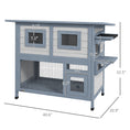 Load image into Gallery viewer, PawHut Outdoor Cat House, 2 Tier Weatherproof Feral Cat Shelter with Escape Door, Asphalt Roof, Jump Platform, Large Wooden Cat House for Outside, Backyard, Light Gray