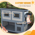 Load image into Gallery viewer, Outdoor Cat House, 2 Tier Wooden Feral Cat Shelter with Escape Door, Weatherproof Roof, Jump platform, Observer Windows, for 1-2 Cats, Outside and Backyard Use, Light Grey
