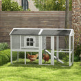 Load image into Gallery viewer, PawHut Wooden Chicken Coop with Run for 3 - 4 Chickens, Hen House with Nesting Box, Removable Tray, Outdoor Poultry Cage, 77.5" x 32.5" x 46", Light Gray