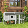 Load image into Gallery viewer, PawHut Wooden Chicken Coop with Run for 3 - 4 Chickens, Hen House with Nesting Box, Removable Tray, Outdoor Poultry Cage, 77.5" x 32.5" x 46", Light Gray