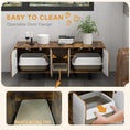 Load image into Gallery viewer, PawHut Hidden Litter Box Enclosure for 2 Cats, Litter Box Furniture TV Stand with 2 Cabinets, Sand Drain Pad, Double Doors, for Indoor Use, 57.9" x 18.9" x 22.8", Rustic Brown