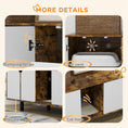 Load image into Gallery viewer, PawHut Hidden Litter Box Enclosure for 2 Cats, Litter Box Furniture TV Stand with 2 Cabinets, Sand Drain Pad, Double Doors, for Indoor Use, 57.9" x 18.9" x 22.8", Rustic Brown