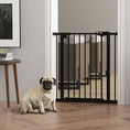Load image into Gallery viewer, Dog Gate Stair Gate Pressure Fit Pets Barrier Auto Close for Doorway Hallway, 74-80cm Wide Adjustable, Black