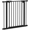 Load image into Gallery viewer, Dog Gate Stair Gate Pressure Fit Pets Barrier Auto Close for Doorway Hallway, 74-80cm Wide Adjustable, Black