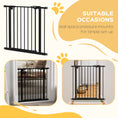 Load image into Gallery viewer, Dog Gate Stair Gate Pressure Fit Pets Barrier Auto Close for Doorway Hallway, 74-80cm Wide Adjustable, Black