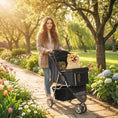 Load image into Gallery viewer, Dog Stroller, 3 Wheels Foldable Cat Dog Pram with Cup Holder, Storage Basket, Pet Stroller for Small Miniature Dogs, Black