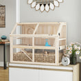 Load image into Gallery viewer, Wooden Hamster Cage, 3 Tier Small Animal Cage with Detachable 12.4" Deep Bottom, Hut, Seesaw, Exercise Wheel, Ramps, Hamster Habitat for Dwarf, Gerbil, 37" x 21" x 30"