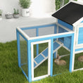 Load image into Gallery viewer, 48" Weatherproof Wooden Rabbit Hutch With Slant Roof And Screened Outdoor Run, Light Blue