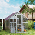 Load image into Gallery viewer, Chicken Run, Large Wooden Walk In Chicken Coop with Waterproof Cover, Split Door, 2 Nesting Boxes, 2 Roosting Bars, Poultry Hen Cage for 6-8 Chickens, Ducks, Geese, Rabbits, 1.7 x 1.8 x 1.8 m