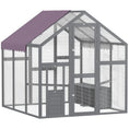 Load image into Gallery viewer, Chicken Run, Large Wooden Walk In Chicken Coop with Waterproof Cover, Split Door, 2 Nesting Boxes, 2 Roosting Bars, Poultry Hen Cage for 6-8 Chickens, Ducks, Geese, Rabbits, 1.7 x 1.8 x 1.8 m