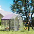 Load image into Gallery viewer, Chicken Run, Large Wooden Walk In Chicken Coop with Waterproof Cover, Split Door, 2 Nesting Boxes, 2 Roosting Bars, Poultry Hen Cage for 6-8 Chickens, Ducks, Geese, Rabbits, 1.7 x 1.8 x 1.8 m