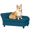 Load image into Gallery viewer, PawHut Pet Sofa, Dog Couch, Elevated Pet Bed for Small Dogs, with Hidden Storage, Soft Tufted Cushion, Dark Blue