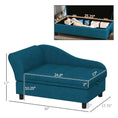 Load image into Gallery viewer, PawHut Pet Sofa, Dog Couch, Elevated Pet Bed for Small Dogs, with Hidden Storage, Soft Tufted Cushion, Dark Blue