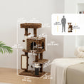 Charger l'image dans la visionneuse de la galerie, Cat Tree for Large Cat Adults, 41 Inch Cat Tower for Indoor Cats w/ Scratching Posts, Cat Bed, Condo, Jumping Platforms, Toy Balls, Leopard Print