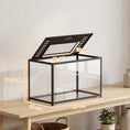 Load image into Gallery viewer, Hamster Cage, Chewproof Metal Rat Cage with Deep Base, Openable Top & Excellent Ventilation, Transparent Small Animal Habitat for Syrian Dwarf Hamster, Gerbil, 80 x 45 x 50.5 cm, Black