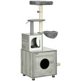 Load image into Gallery viewer, Cat Tower with Litter Box Enclosure, Cat Tree for Indoor Cats with Cat House, Scratching Post, Hammock, Grey
