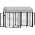 Load image into Gallery viewer, PawHut Outdoor Dog Kennel with Two-Room Design, Large Dog Run with Water-Resistant & Sun-Proof Cover, 2 Doors, Secure Lock, Dog Kennel Outside for Small, Medium, Large Dogs, 7.8' x 4.1' x 6'