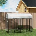 Load image into Gallery viewer, PawHut Outdoor Dog Kennel with Two-Room Design, Large Dog Run with Water-Resistant & Sun-Proof Cover, 2 Doors, Secure Lock, Dog Kennel Outside for Small, Medium, Large Dogs, 7.8' x 4.1' x 6'
