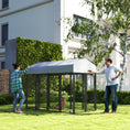 Load image into Gallery viewer, PawHut Outdoor Dog Kennel with Two-Room Design, Large Dog Run with Water-Resistant & Sun-Proof Cover, 2 Doors, Secure Lock, Dog Kennel Outside for Small, Medium, Large Dogs, 7.8' x 4.1' x 6'