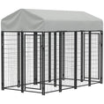 Load image into Gallery viewer, PawHut Outdoor Dog Kennel with Two-Room Design, Large Dog Run with Water-Resistant & Sun-Proof Cover, 2 Doors, Secure Lock, Dog Kennel Outside for Small, Medium, Large Dogs, 7.8' x 4.1' x 6'