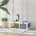 Load image into Gallery viewer, Tortoise House, Wooden Tortoise Enclosure, Tortoise Habitat with Lamp Holder, 2 Pull-Out Trays, Hideaway, Run, for Indoor, Outdoor, Light Grey