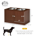 Load image into Gallery viewer, PawHut Large Elevated Dog Bowls with Storage Cabinet Containing Large 44L Capacity, Raised Dog Bowl Stand Pet Food Bowl Dog Feeding Station, Brown