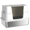 Load image into Gallery viewer, XL Stainless Steel Cat Litter Box with Lid, Extra Large Covered Cat Litter Box for Indoor Kittens with Filp Top, Scoop, Easy Clean, Non-Sticky, No Leakage, Light Grey