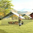 Load image into Gallery viewer, Large Chicken Coop Metal Chicken Run with Waterproof and Anti-UV Cover, Spire Shaped Walk in Fence Cage Hen House for 30-40 Hens, for Outdoor Yard Farm, 1" Tube Diameter, 33' x 10' x 6.4'