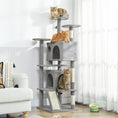 Load image into Gallery viewer, 63" Cat Tree, Cat Tower for Indoor Cats with Scratching Posts, Cat Condos, Bed, Platforms, Ramp, Toy Ball, Cat Activity Center, Light Grey