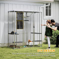 Load image into Gallery viewer, Large Catio Outdoor Cat Enclosure, Galvanized Steel Walk-in Cat Cage for Multiple Kittens, with Waterproof Cover, 5 Adjustable Platforms, Hammock, Metal Chicken Coop Run