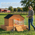 Load image into Gallery viewer, Floating Duck Coop, Wooden Duck House with Ramp and Waterproof Asphalt Roof, Small Animal House with Dual Openings for 1-2 Poultry, Small Geese, 66" x 43" x 28", Orange