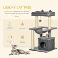 Load image into Gallery viewer, Cat Tree, 90cm Cat Tower with Sisal Scratching Posts, Cat Condo, Hammock, Top Perch and 2 Hanging Toys for Indoor Cats, Grey
