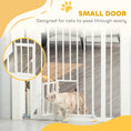 Load image into Gallery viewer, 30"H Dog Gate with Cat Door, Pet Gate with Small Door, Easy Open Indoor Dog Gates for Doorways, House, Stair, 29"-32" Long, White