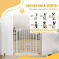 Load image into Gallery viewer, 30"H Dog Gate with Cat Door, Pet Gate with Small Door, Easy Open Indoor Dog Gates for Doorways, House, Stair, 29"-32" Long, White
