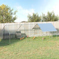 Load image into Gallery viewer, PawHut Large Chicken Coop Metal Chicken Run with Waterproof and Anti-UV Cover, Spire Shaped Walk-in Fence Cage Hen House for Outdoor and Yard Farm Use, 1.3" Tube Diameter, 9.8' x 19.7' x 6.4'