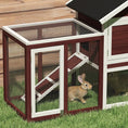 Load image into Gallery viewer, 48" Weatherproof Wooden Rabbit Hutch With Slant Roof And Screened Outdoor Run, Brown