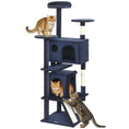 Load image into Gallery viewer, 63" Cat Tree, Cat Tower for Indoor Cats with Scratching Posts, Cat Condos, Bed, Platforms, Ramp, Toy Ball, Cat Activity Center, Dark Blue