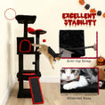 Load image into Gallery viewer, Gothic Cat Tree, 152 cm Multi-Level Cat Tower for Indoor Large Kittens with 1 Coffin Bed, 1 Hammock, 1 Condo, 2 Perches, Sisal Scratching Posts, 1 Scratching Ramp, Toy Ball, Black, Halloween