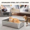 Load image into Gallery viewer, XL Stainless Steel Litter Box with Lid, Extra Large Top & Side Entry Enclosed Litter Box for Big Cats with 100° Flip Top, Scoop, Odor Free, Easy Cleaning, Non-Sticky, Anti Leakage, Dark Gray
