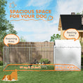 Load image into Gallery viewer, PawHut Large Outdoor Dog Kennel, Heavy Duty Dog Kennel Outside with Waterproof & UV-Resistant Cover, Rotating Bowls Door, Galvanized Chain Link Dog Run for Medium & Large Dogs, 19.7' x 7.5' x 7.5'