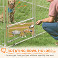 Load image into Gallery viewer, PawHut Large Outdoor Dog Kennel, Heavy Duty Dog Kennel Outside with Waterproof & UV-Resistant Cover, Rotating Bowls Door, Galvanized Chain Link Dog Run for Medium & Large Dogs, 19.7' x 7.5' x 7.5'