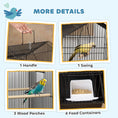 Load image into Gallery viewer, Bird Cage Budgie Cage with Slide Tray Handle for Finch Canary 43 x 32.5 x 104cm, Black