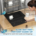 Load image into Gallery viewer, Bird Cage Budgie Cage with Slide Tray Handle for Finch Canary 43 x 32.5 x 104cm, Black