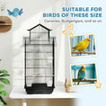 Load image into Gallery viewer, Bird Cage Budgie Cage with Slide Tray Handle for Finch Canary 43 x 32.5 x 104cm, Black