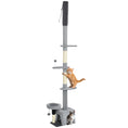 Load image into Gallery viewer, Floor to Ceiling Cat Tree, 4 Tiers Cat Tower, Adjustable Height 89-100", Tall Kitty Climbing Tower w/ Scratching Post, Condo, Bed, Perches, Dangling Ball for Indoor Kittens