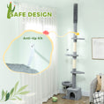 Load image into Gallery viewer, Floor to Ceiling Cat Tree, 4 Tiers Cat Tower, Adjustable Height 89-100", Tall Kitty Climbing Tower w/ Scratching Post, Condo, Bed, Perches, Dangling Ball for Indoor Kittens