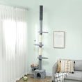 Load image into Gallery viewer, Floor to Ceiling Cat Tree, 4 Tiers Cat Tower, Adjustable Height 89-100", Tall Kitty Climbing Tower w/ Scratching Post, Condo, Bed, Perches, Dangling Ball for Indoor Kittens